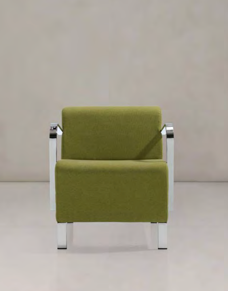 Premcare Seniorenstuhl COMA 1-Sitzer |  verchromt - mit abwaschbarem Bezug