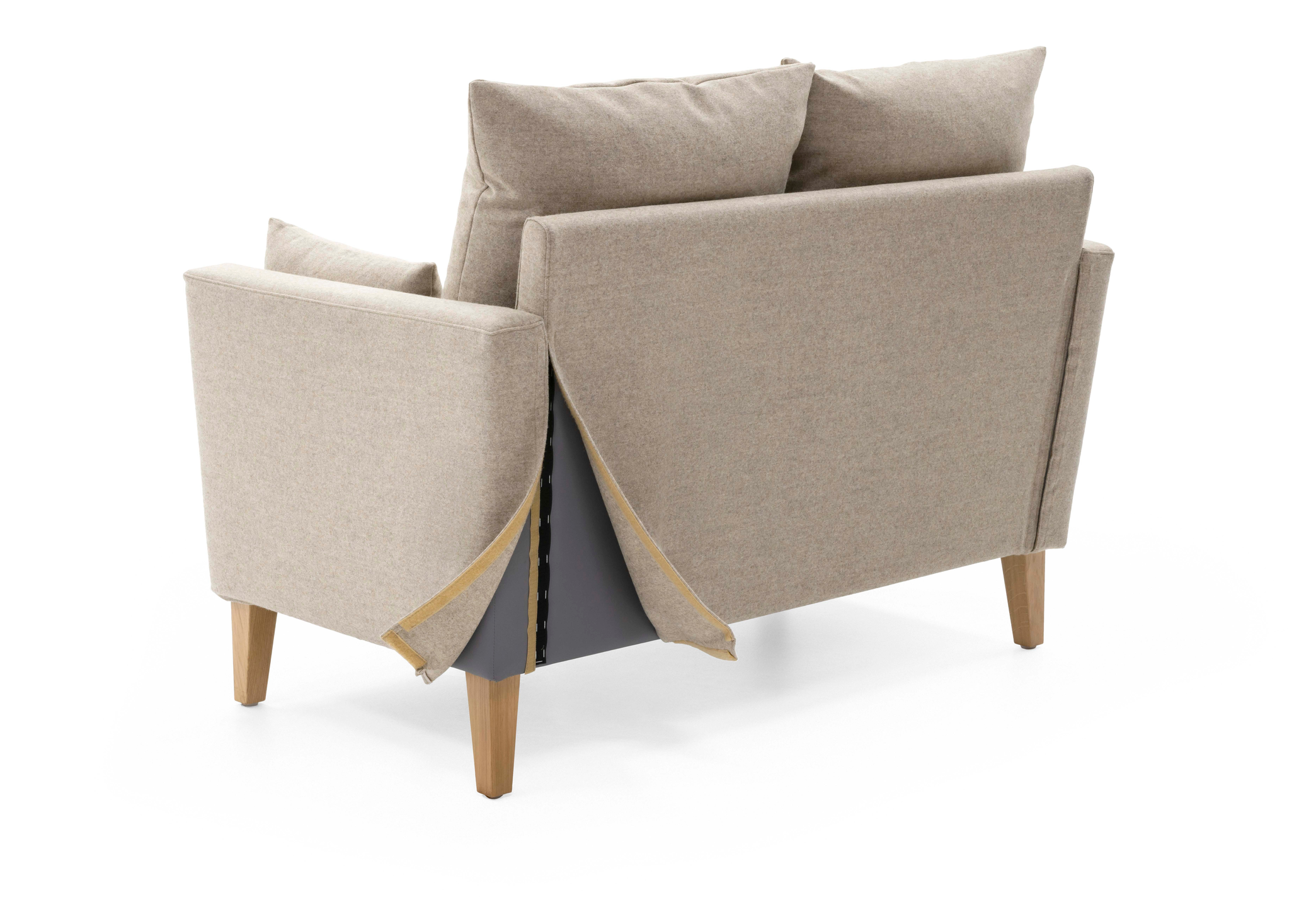 HELLAND Seniorensofa Bubble 2-Sitzer I gepolsterte Armlehnen