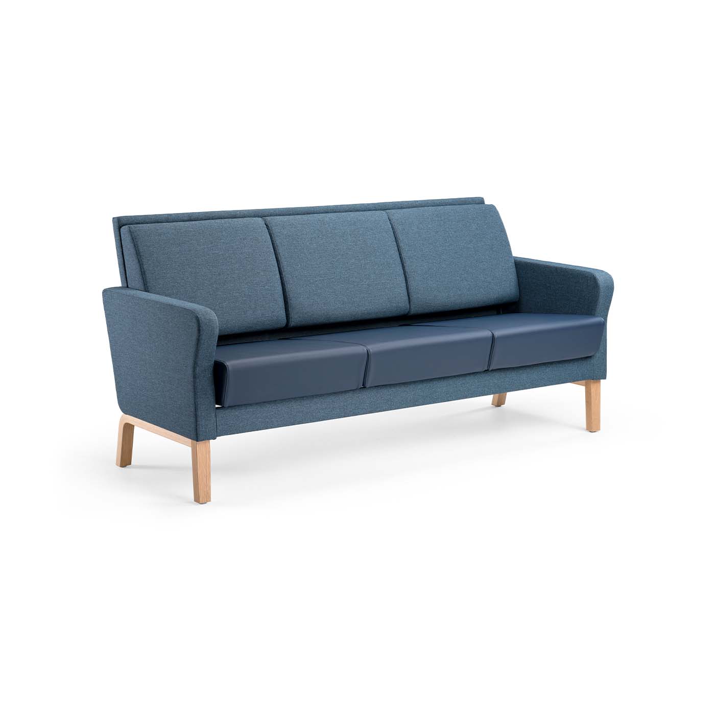 DUUN 3‑Sitzer Pflege‑Sofa – skandinavische Dreisitzer‑Bank mit überpolsterten Armlehnen