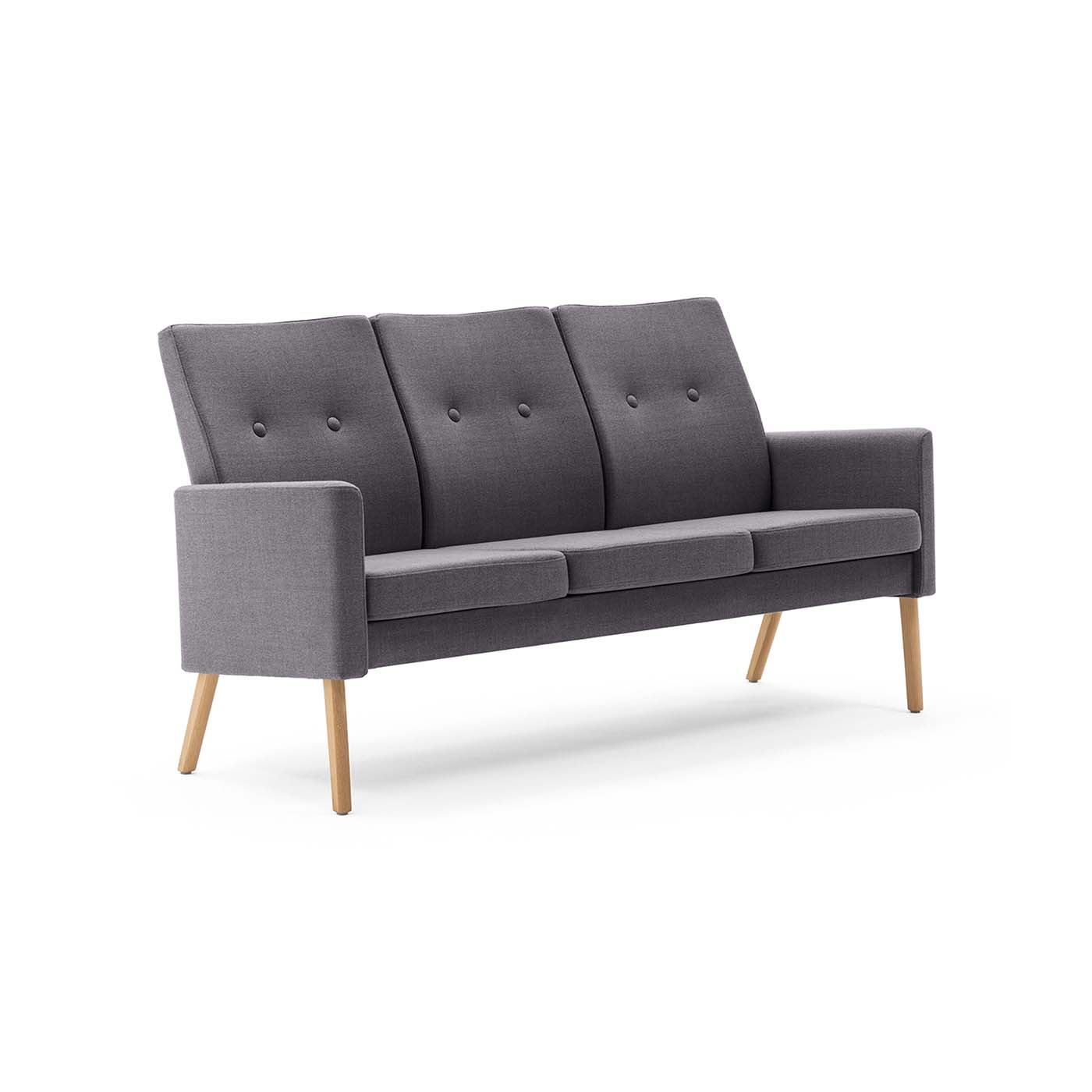PAN 3‑Sitzer Pflege‑Sofa – skandinavische Dreisitzer‑Bank mit überpolsterten Armlehnen