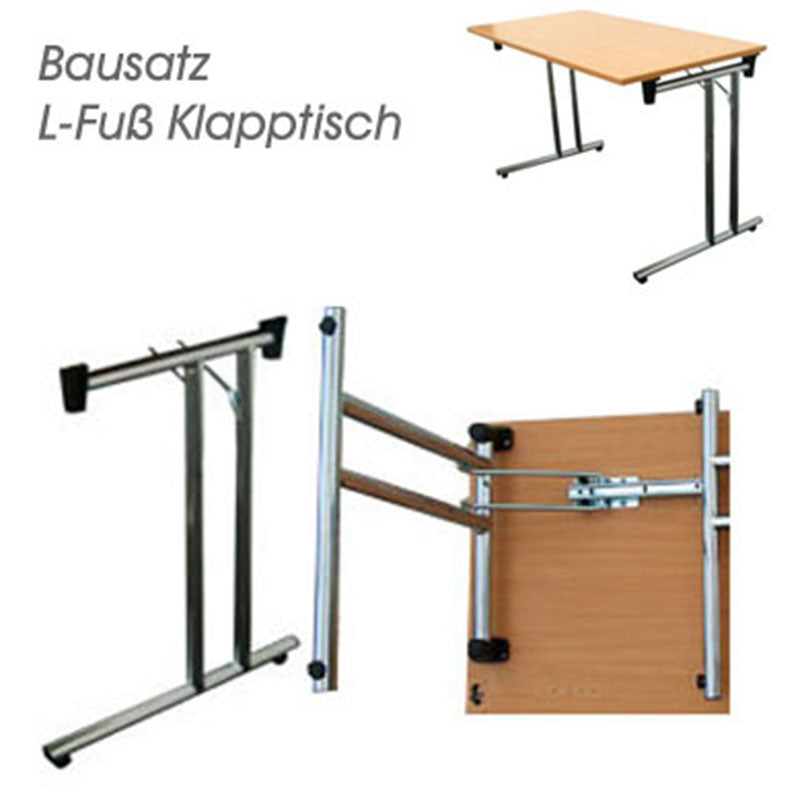 Klapptischgestell L-Fuß, Bausatz, verchromt