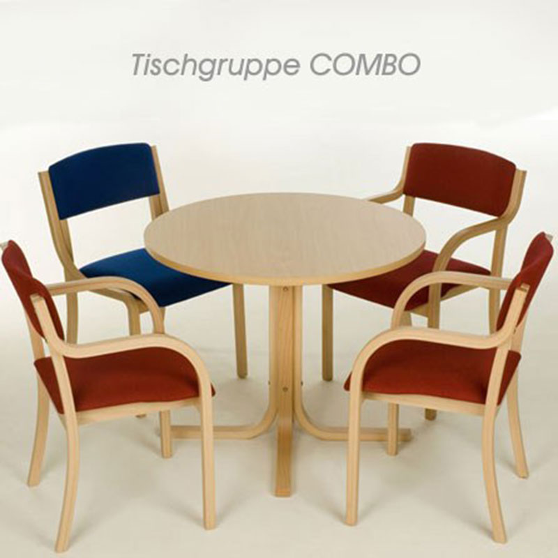Besprechungstisch COMBO, Rundtisch, Mittelfußgestell Buche, Konferenztisch