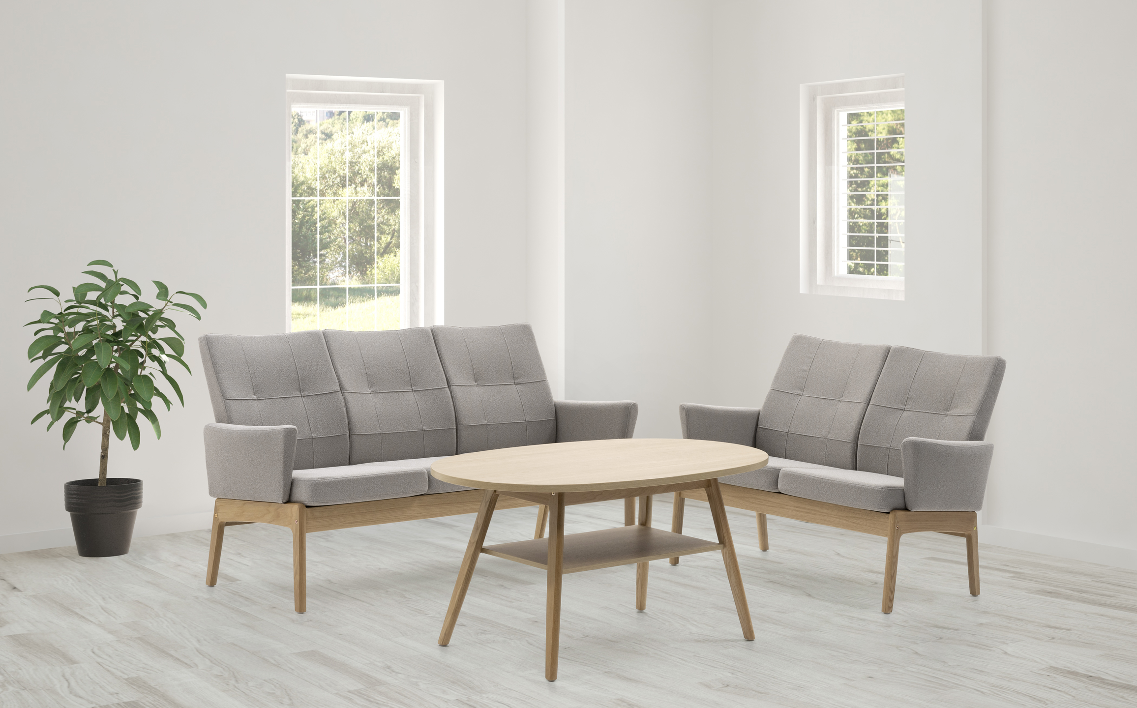Pan Couchtisch 125x70, mit ovaler Platte