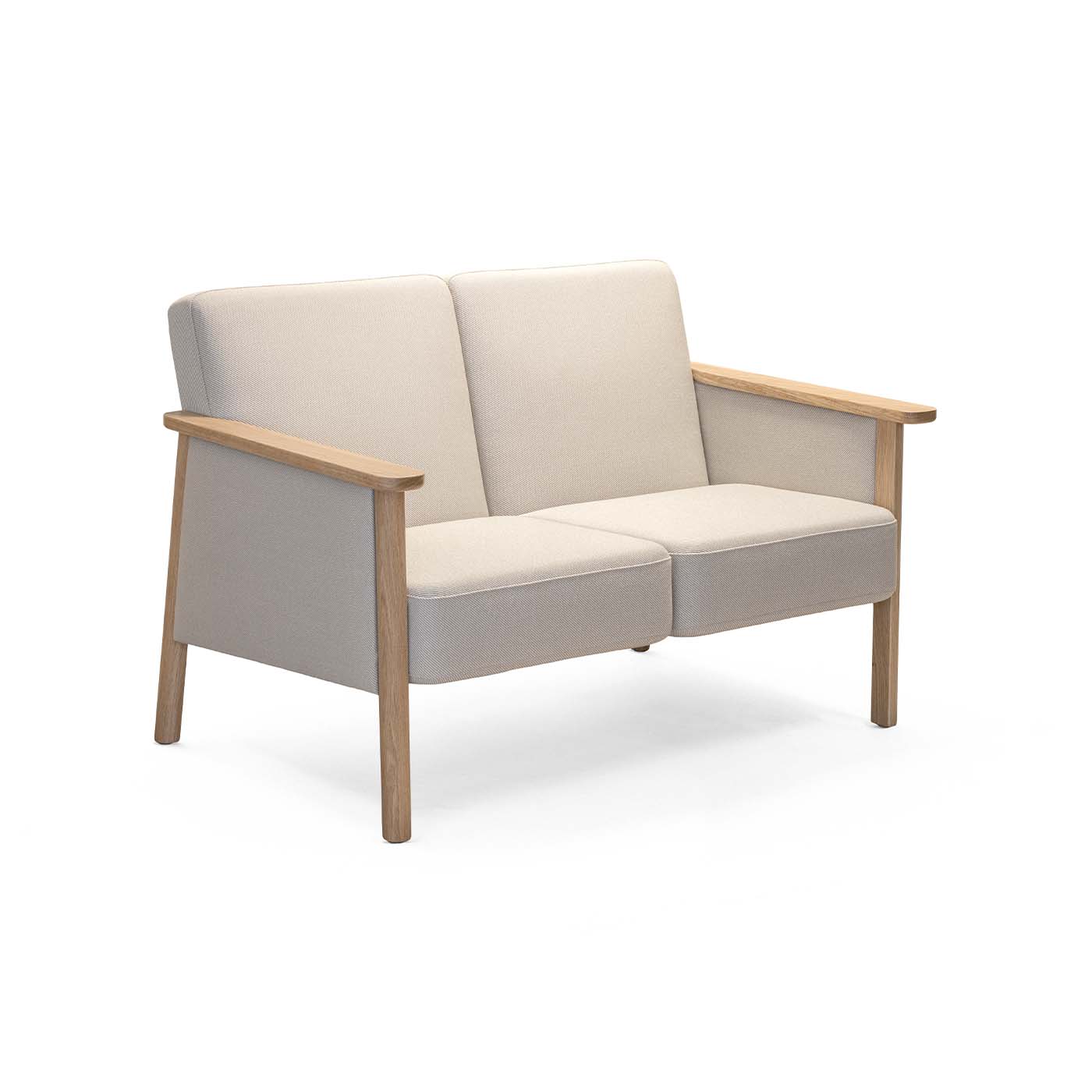 ALBA 2‑Sitzer Pflege‑Sofa – skandinavische Sitzbank mit offenen Armlehnen