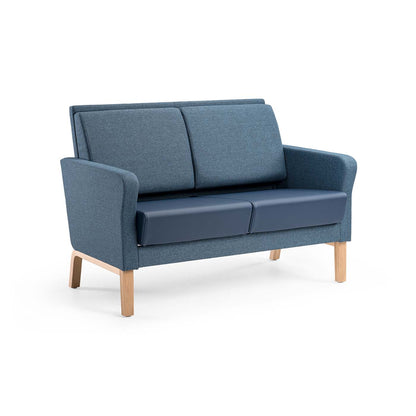 DUUN 2‑Sitzer Pflege‑Sofa – skandinavische Sitzbank mit überpolsterten Armlehnen