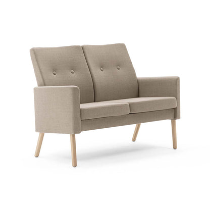 PAN 2‑Sitzer Pflege‑Sofa – skandinavische Sitzbank mit überpolsterten Armlehnen
