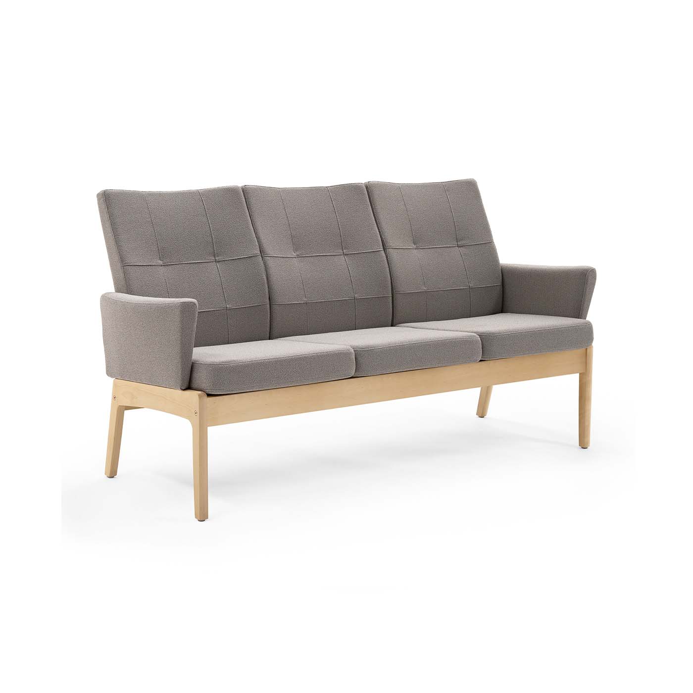 SVAN 3‑Sitzer Pflege‑Sofa – skandinavische Dreisitzer‑Bank mit überpolsterten Armlehnen